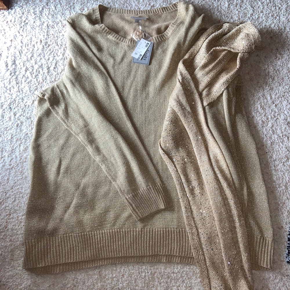 Gold Sweater with Scarf